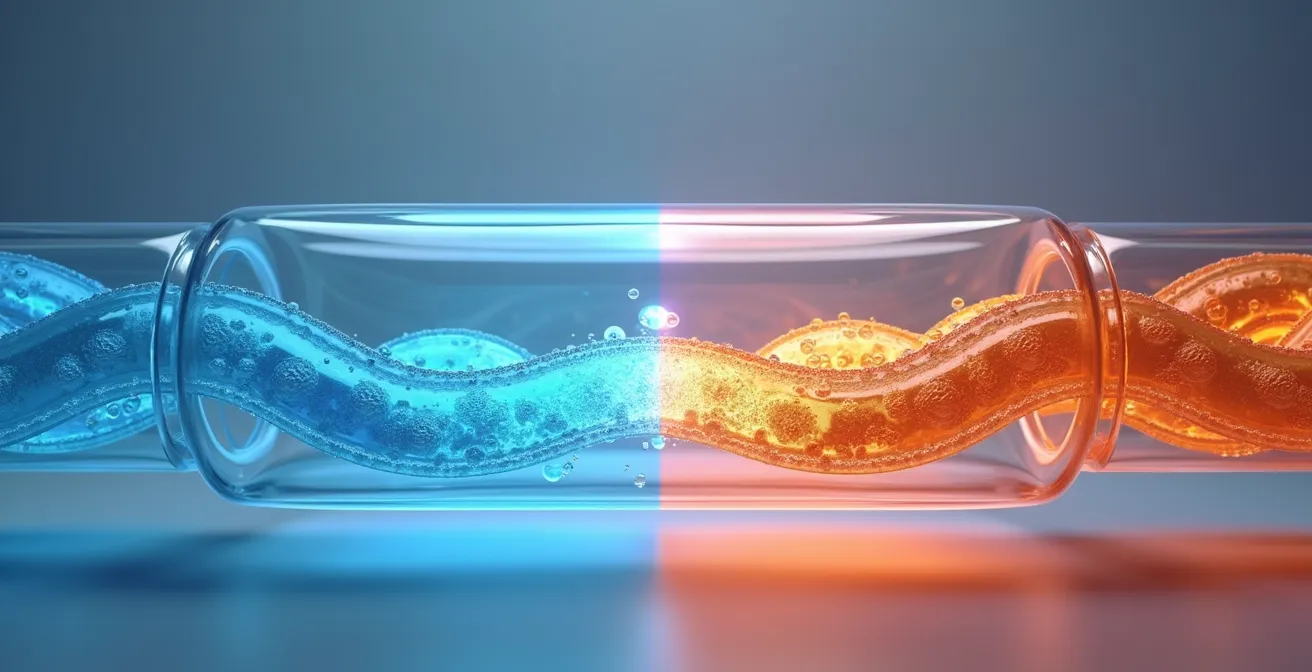 Visualizzazione del flusso di ammoniaca bloccato dalla pendenza nel frigorifero trivalente