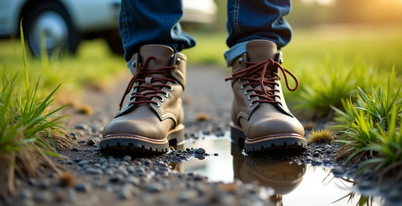 Dettaglio ravvicinato di vegetazione come giunchi e muschio, che indicano un terreno umido e potenzialmente instabile