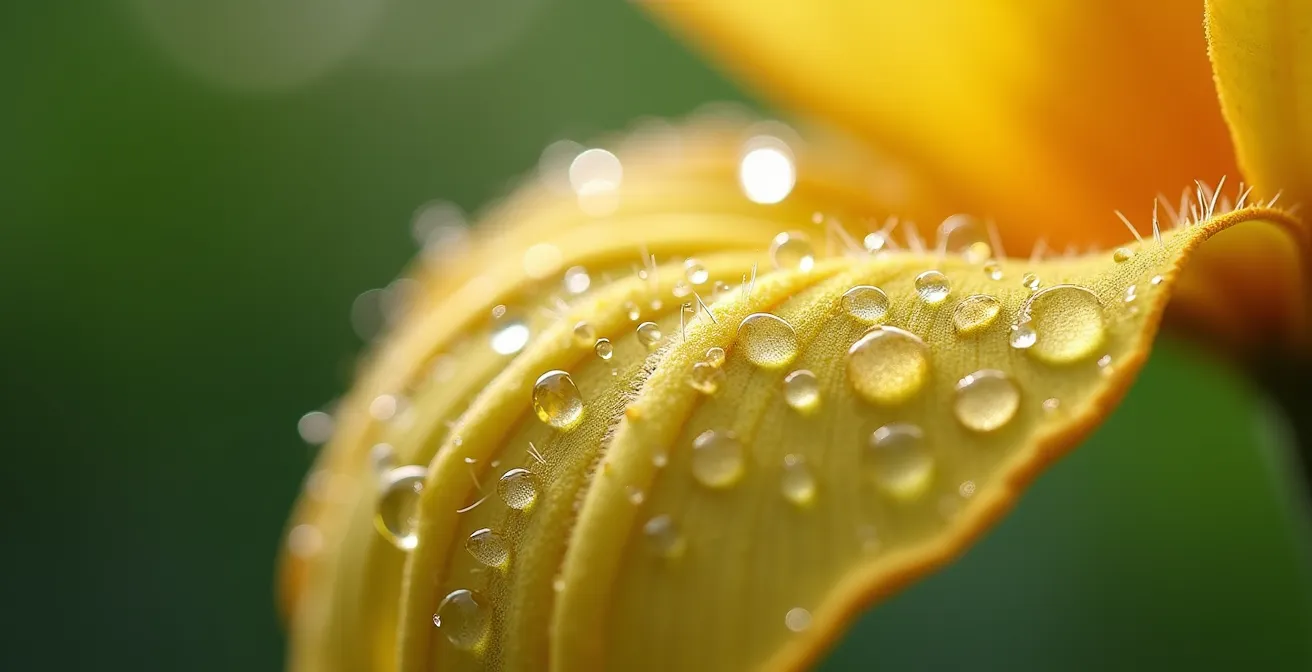 Macro dettaglio di fiore protetto con texture dei petali in primo piano